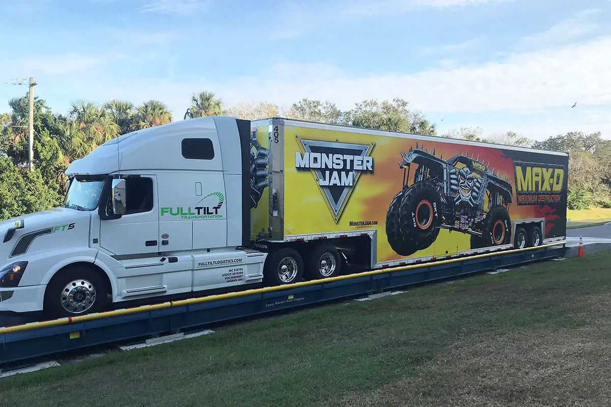 Semi Transporting Monster Truck